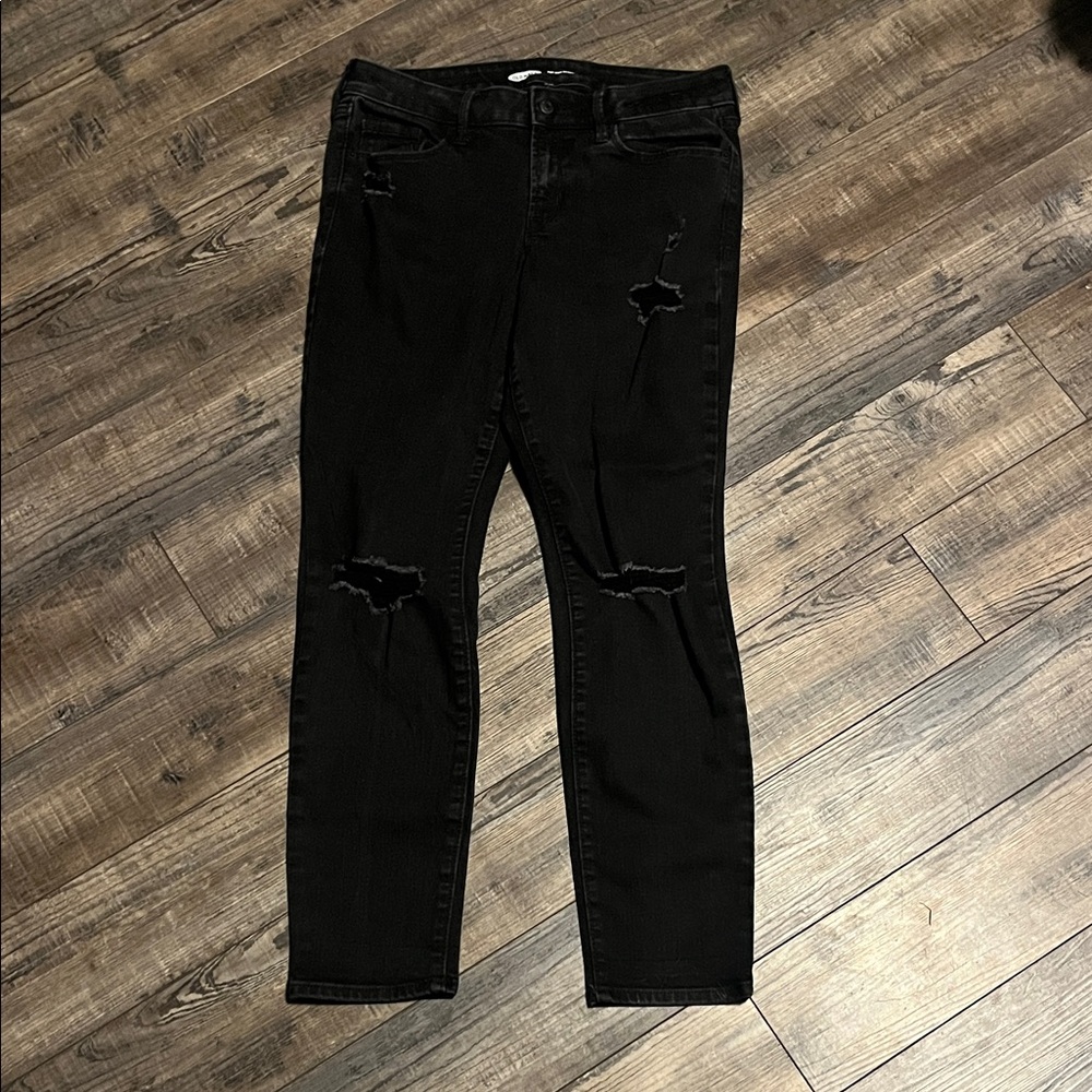Black Distressed Women's Jeans